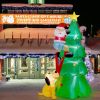 6FT Inflatables Lighted Christmas Tree with Santa Claus and Dog, Blow Up Cute Indoor Outdoor Xmas Decor Lawn Yard Garden Decorations