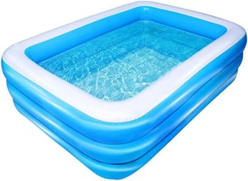 Inflatable Swimming Pool Full-Sized Above Ground Kid Family Outdoor Lounge Pool,77" x 55" x 23"