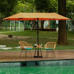 Dryades Outdoor Patio 13\'*6.5\' Rectangular Market Umbrella,Shade-providing Fixture \nwith Crank Lift