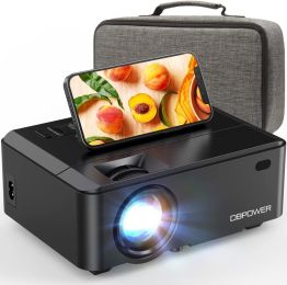 DBPOWER WiFi Mini Projector, 8000L HD Video Projector with Carrying Case & Zoom, 1080P support, RD-821, black