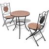 3 Piece Bistro Set Ceramic Tile Terracotta