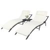 Free shipping Folding Bed Beach chair Three-Piece Set-Black Four Lines  YJ