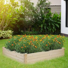 Free shipping 122*122*25.5cm Outdoor Wooden Raised Garden Bed Planter for Vegetables, Grass, Lawn, Yard  YJ