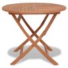 Folding Garden Table 33.5"x30" Solid Teak Wood