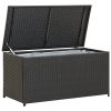 Garden Storage Box Poly Rattan 39.3"x19.6"x19.6" Black