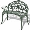 Garden Bench 39.4' Cast Aluminium Green