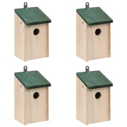 Bird Houses 4 pcs Wood 4.7'x4.7"x8.7"