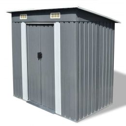 Garden Shed Gray Metal 74.8"x48.8"x71.3"