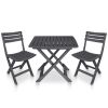 3 Piece Folding Bistro Set Plastic Anthracite