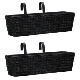 Garden Planters 2 pcs Water Hyacinth Black