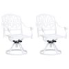 Swivel Garden Chairs 2 pcs Cast Aluminum White