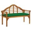 Garden Queen Bench with Cushion 53.1" Solid Acacia Wood