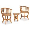 3 Piece Garden Bistro Set Solid Teak Wood