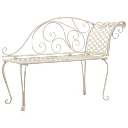 Garden Chaise Lounge 50.4" Metal Antique White