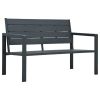 Garden Bench 47.2" HDPE Gray Wood Look