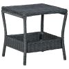 Garden Table Dark Gray 17.7"x17.7"x18.3" Poly Rattan