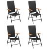 Garden Chairs 4 pcs Poly Rattan Black