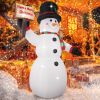 8ft Christmas Inflatable Decorations Built-in LED Outdoor Yard Lawn Lighted for Holiday Season;  Quick Air Inflated;  8 Feet High;  Snowman w/Board