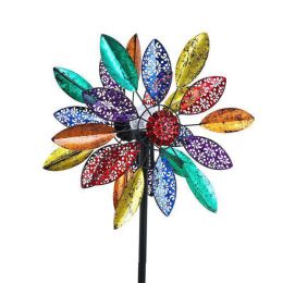 Colorful Dahlia Wind Spinner