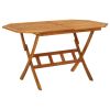 Folding Patio Table 53.1"x33.5"x29.5" Solid Acacia Wood