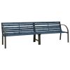 Twin Patio Bench 94.9" Chinese Fir Wood Gray