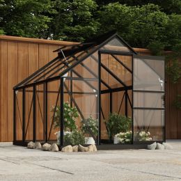 Glass Greenhouse Anthracite 61"x78.9"x75.2" Aluminum