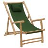 Deck Chair Bamboo and Canvas Green