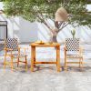 3 Piece Patio Dining Set Solid Acacia Wood