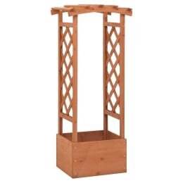 Trellis Planter with Arch 19.3"x15.4"x46.1" Firwood