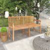 Patio Bench 59.1" Solid Teak Wood