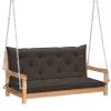 Swing Bench with Taupe Cushion 47.2" Solid Teak Wood