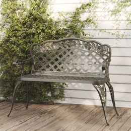 Patio Bench 42.5" Cast Aluminum Green