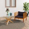 Patio Chair with Dark Gray Cushions Solid Acacia Wood