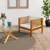 Patio Chair with Cream White Cushions Solid Acacia Wood