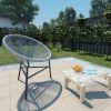 Patio Moon Chair Poly Rattan Gray