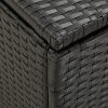 Garden Storage Box Poly Rattan 39.3"x19.6"x19.6" Black