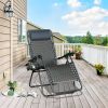 Outdoor Zero Gravity Folding Recliner Chair Patio Adjustable Lawn Lounge Chairs Wicker Lounge Camping Chair (1 Pack)