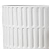 Round Pot with Cut Out Rectangular Pattern; Set of 3; White; DunaWest