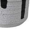 Ceramic Cachepot with Alternate Stripes Pattern; Large; Gray; DunaWest