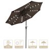 9ft Aluminum Patio Umbrella w/ 32 LEDs Chocolate