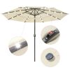 9Ft 3-Tiers 24LEDS Patio Umbrella Beige