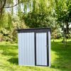 Metal garden sheds 5ftx3ft outdoor storage sheds White+Black