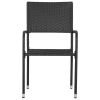 Patio Dining Chairs 6 pcs Poly Rattan Black