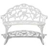 Garden Bench 39.4' Cast Aluminium White