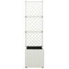 Trellis Raised Bed with 1 Pot 11.8"x11.8"x42.1" Poly Rattan White