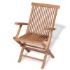 Folding Garden Chairs 2 pcs Solid Teak Wood