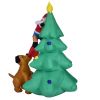 6FT Inflatables Lighted Christmas Tree with Santa Claus and Dog, Blow Up Cute Indoor Outdoor Xmas Decor Lawn Yard Garden Decorations