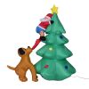 6FT Inflatables Lighted Christmas Tree with Santa Claus and Dog, Blow Up Cute Indoor Outdoor Xmas Decor Lawn Yard Garden Decorations