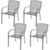 5 Piece Outdoor Dining Set Steel Anthracite