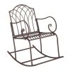 Artisasset Brown Paint Rhombus Shape Outdoor Park Leisure Iron Rocking Chair RT